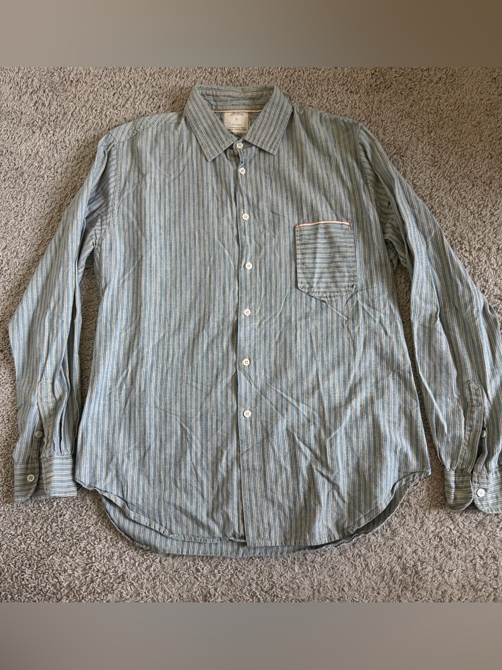 Billy Reid Heirloom Striped Button Down Long Sleeve Shirt